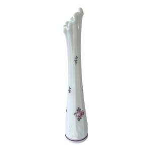 Vintage Westmoreland Hand-Painted Milk Glass Bud Vase With Scalloped Rim