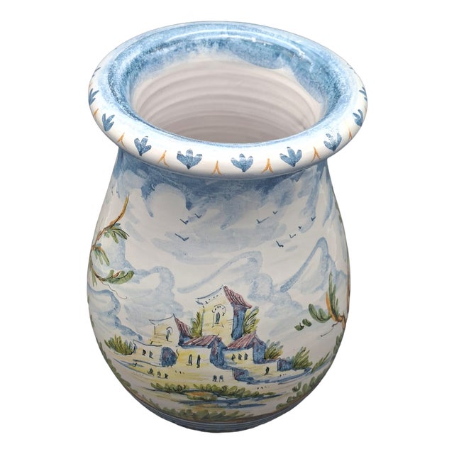 Hand-Painted Albisola Glazed Ceramic Vase by Giuseppe Mazzoni, 1960s For Sale