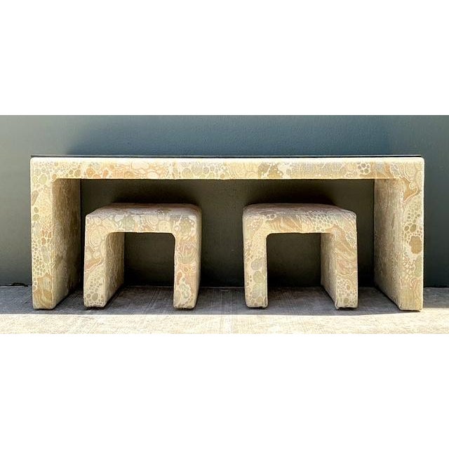 This exceptional three-piece set captures the avant-garde spirit of 1980s Postmodernism, executed in the distinctive...