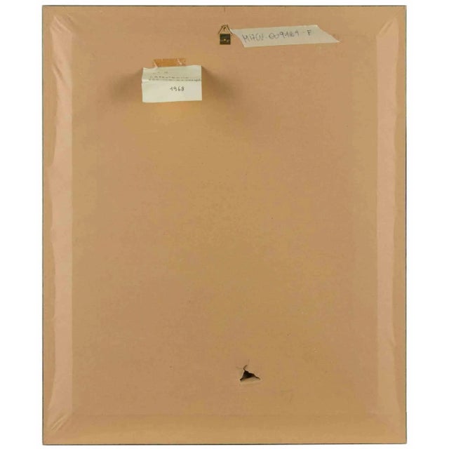 1960s Sirio Pellegrini, Portrait of Old Man with Cat in Capestrano, Oil on Board, 1968, Framed For Sale - Image 5 of 6