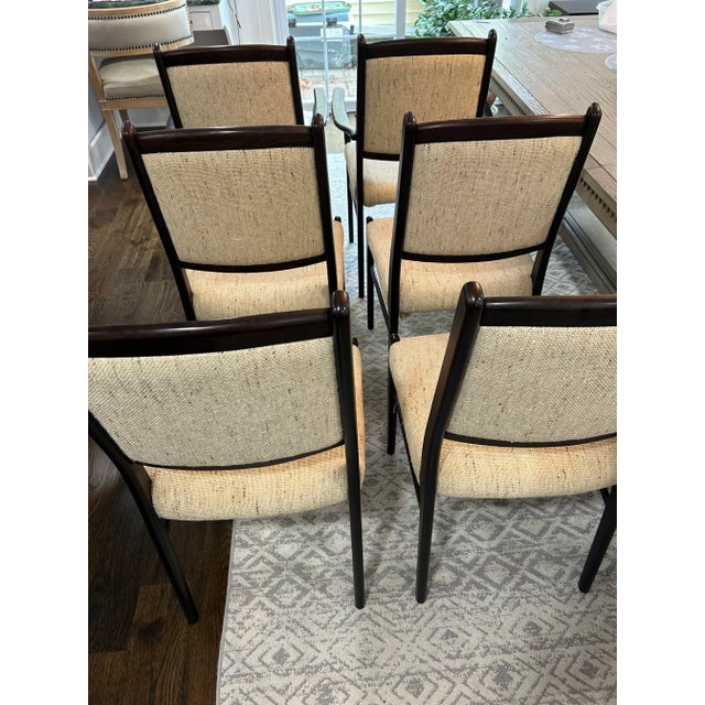Mid-Century Modern Set of 6 Teak Danish Dining Chairs, 1970s For Sale - Image 3 of 12