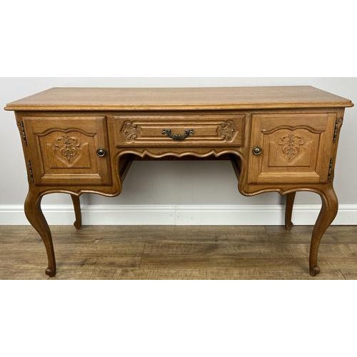 Vintage French Louis XVI Style Carved Desk in Oak For Sale - Image 12 of 12
