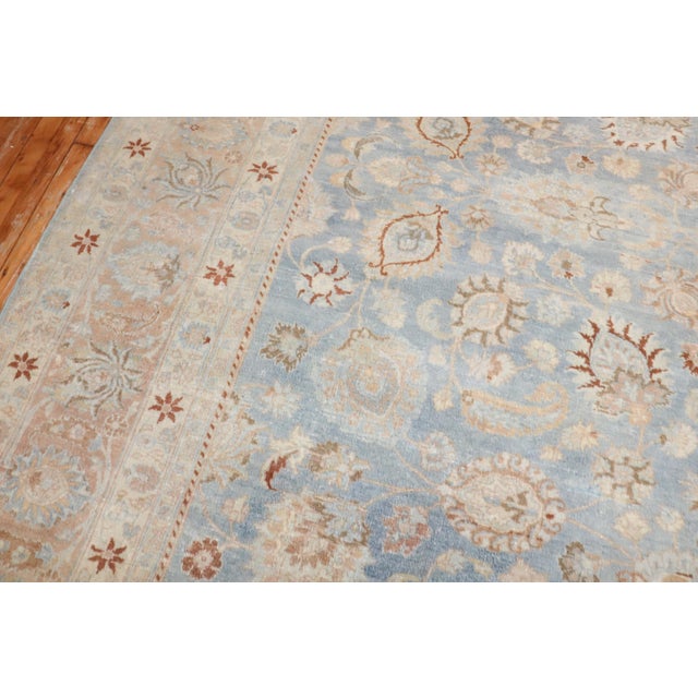 Persian Antique Zabihi Collection Light Blue Persian Meshed Rug For Sale - Image 3 of 12