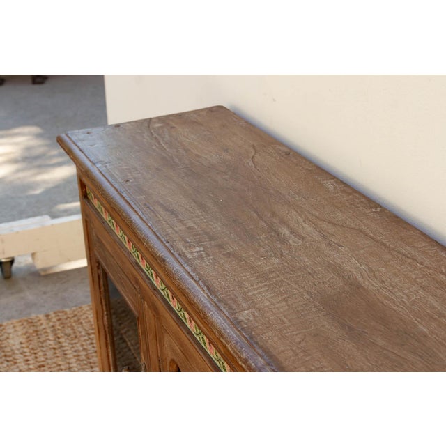 Glass Early 20th Century Scalloped Tile & Glass Colonial Console For Sale - Image 7 of 9