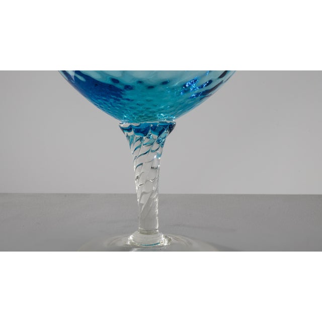 1960s Italian Blue Glass Goblet For Sale - Image 14 of 18