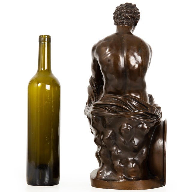 Grand Tour 19th Century Italian Bronze Sculpture Ludovisi Mars After Antique For Sale - Image 4 of 17