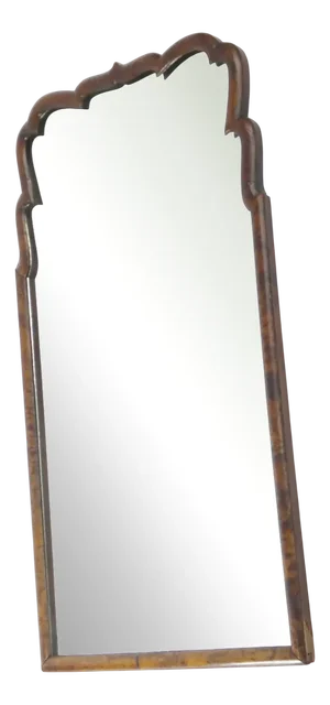 Large Dutch Wooden Scalloped Mirror
