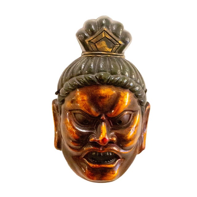 Vintage Japanese Kagura Mask For Sale - Image 9 of 9