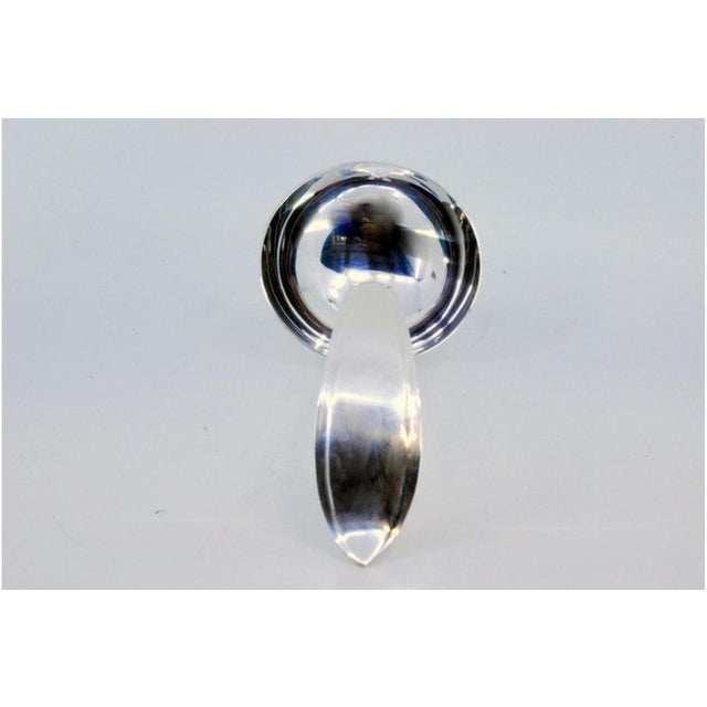 Plain Silver Soup Ladle with Grooves For Sale - Image 4 of 7