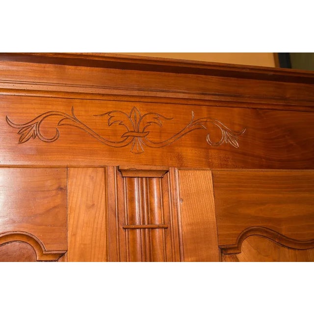 French Country Country French Cherry Antique Armoire For Sale - Image 3 of 11