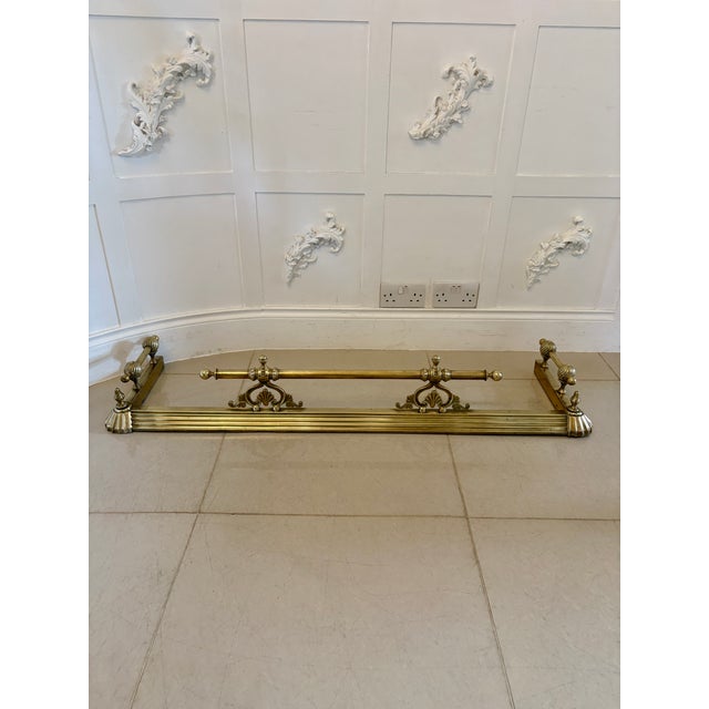 Antique Victorian Brass Fender, 1860s For Sale - Image 9 of 9