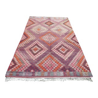 Vintage Embroidered Kilim - 63"x102" For Sale