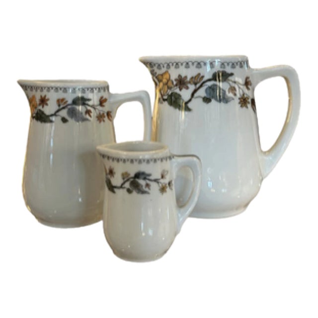 Set of 3 Table Pitchers of Varying Sizes From the Greenbrier Hotel in White Sulphur Springs, West Virginia For Sale