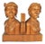 Hand Carved Wood Tribal Figural Male and Female Bookends - a Pair For Sale