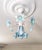 1980s Vintage Murano Style Glass Chandelier, 1980s Blue Floral Lamp, Small Italian Ceiling Light For Sale - Image 5 of 13