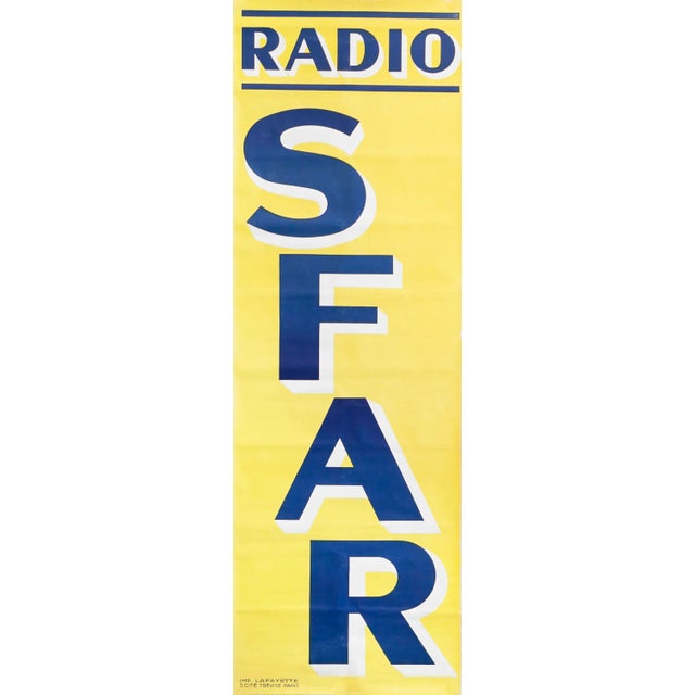 1940s Original French Typography Poster, Radio Sfar For Sale - Image 4 of 4