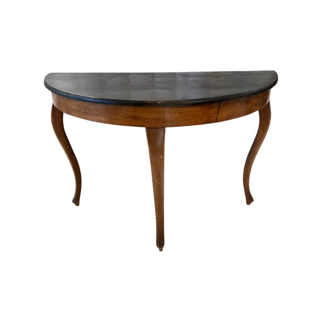 Gustavian (Swedish) 18/19th Century Swedish Pair of Walnut Antique Demilunes For Sale - Image 3 of 9