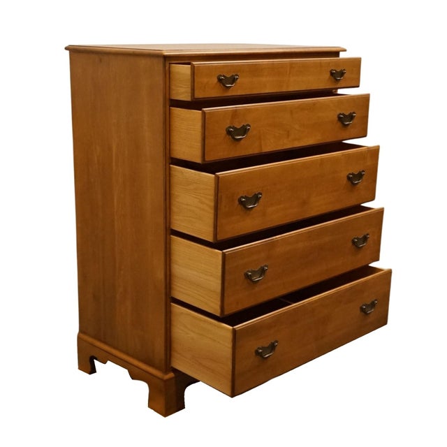 Mid 20th Century Drexel Furniture Solid Maple Litchfield Colonial Early American Style 36" Chest of Drawers For Sale - Image 5 of 15