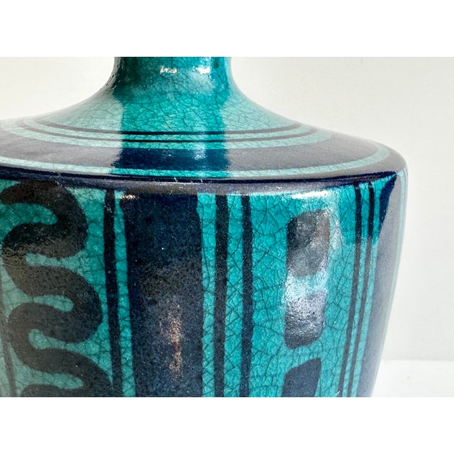 Blue Hand-Thrown Studio Ceramic Vase in Turquoise-Blue Tones by Wilhelm Kagel, Germany, 1960s For Sale - Image 8 of 15