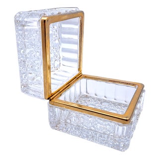 French Crystal Jewelry Box in the style of Baccarat, 1960s For Sale