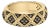 10K Yellow Gold Plated .925 Sterling Silver 3/8 Cttw Champagne Diamond Geometric Style Band Ring - Size 7 For Sale