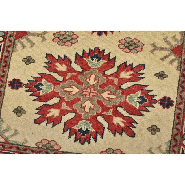 Kazak Runner 2’8” X 9’1” Beige Wool Traditional Hand-Knotted Oriental Rug For Sale - Image 4 of 12