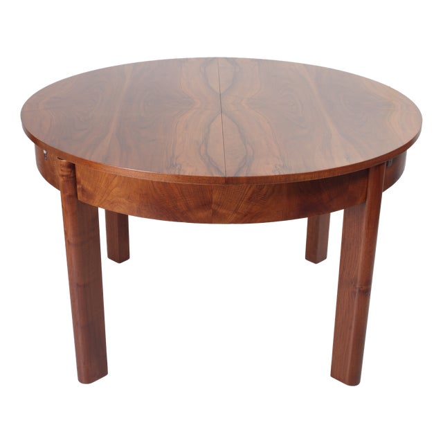 Round Extendable H-183 Dining Table in Walnut by Jindrich Halabala for Up Závody, 1930s For Sale