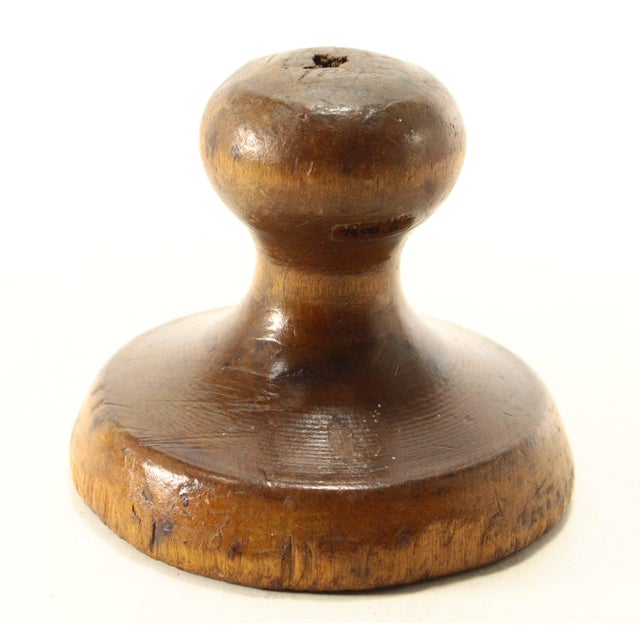 Mid 19th Century Pennsylvania Wooden Butter Mold Stamp With Carved Eagle & Laurel Branch For Sale - Image 4 of 12