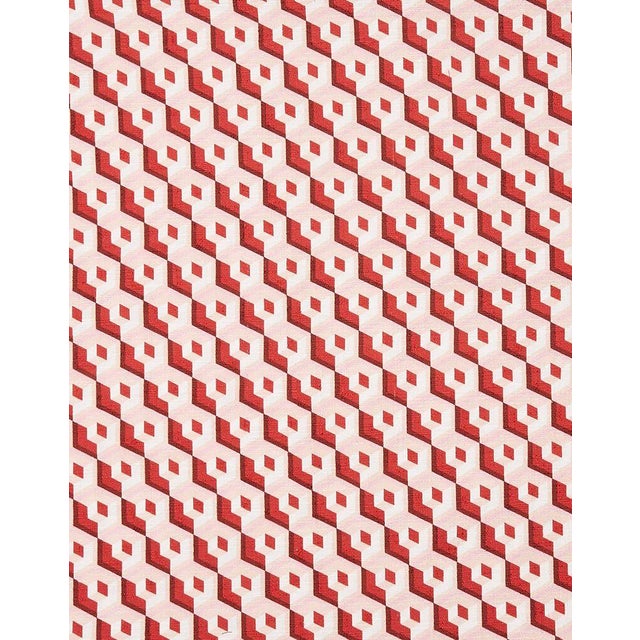 English Cubi Rosso in Shot Cotton Cushion With Fringes For Sale - Image 3 of 3
