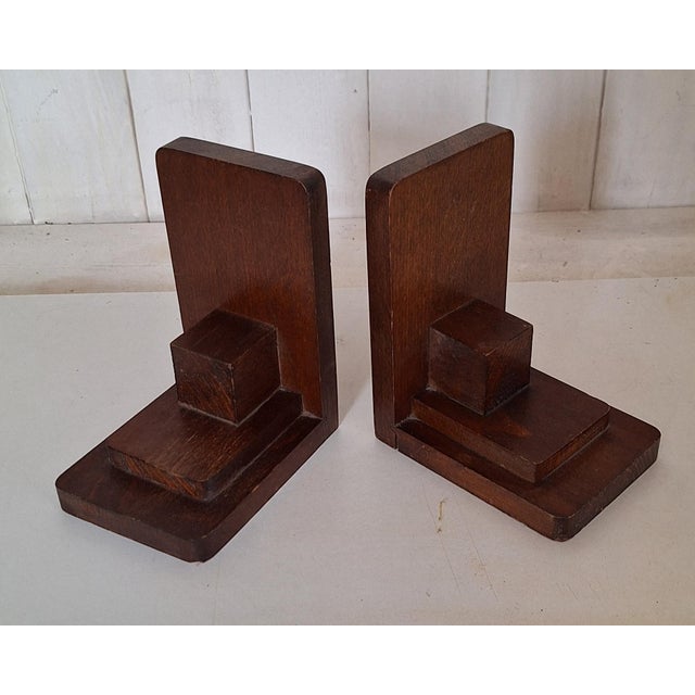 Mid-Century Modern Mid-Century Bookends in Beechwood with Cube Motif, 1950s, Set of 2 For Sale - Image 3 of 5