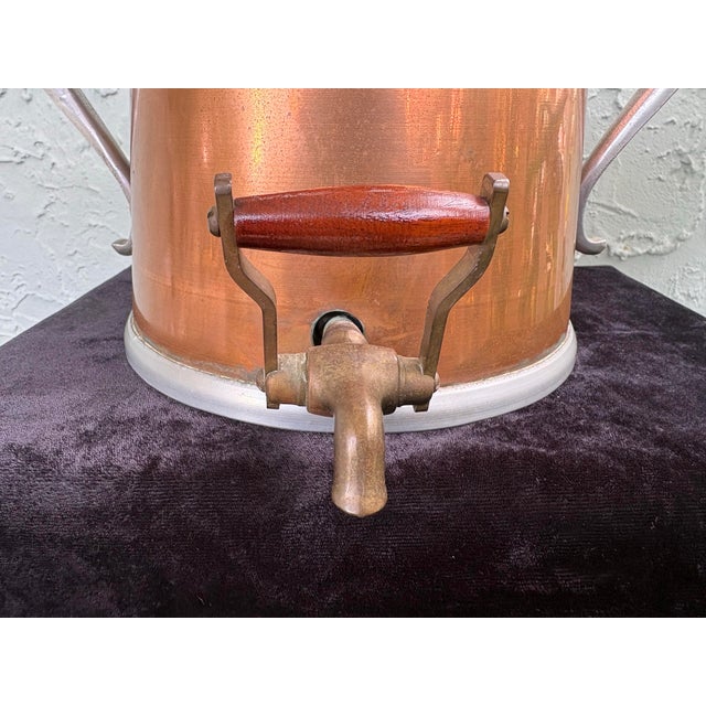 1950s Vintage Copper Hot Water Dispenser With Working Brass Spigot and Domed Lid For Sale - Image 5 of 12