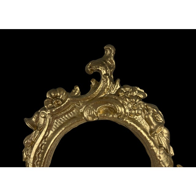 American Antique Gold Pivoting Vanity Mirror or Table Mirror, Cast Metal, Late 19th. Century American For Sale - Image 3 of 9