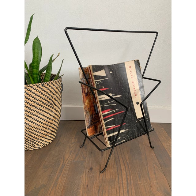 Mid 20th Century Mid 20th Century Mid-Century Modern Wire Magazine Rack For Sale - Image 5 of 9