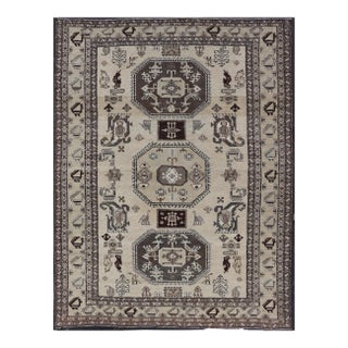 Mid 20th Century Persian Ardebil Carpet With Three Octagon Medallions & Stylized Tribal Motifs 9'2 X 12'9 For Sale