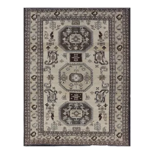 Mid 20th Century Persian Ardebil Carpet With Three Octagon Medallions & Stylized Tribal Motifs 9'2 X 12'9
