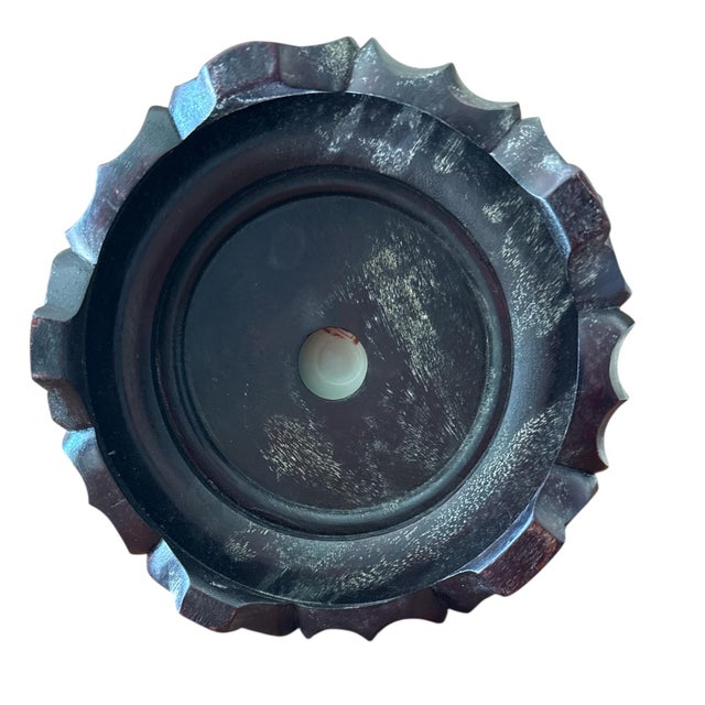 Large Vintage Chinoiserie Famille Rose Export Ginger Jars With Lids on Carved Wood Base - A Pair For Sale - Image 10 of 10