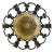Italian Verdigris Iron + Amber Glass Sconce or Flush Mount, 1970s - 6 Available For Sale