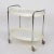 Mid-Century Italian Oval White Plastic and Metal Chrome Bar Cart, 1950s For Sale - Image 4 of 15