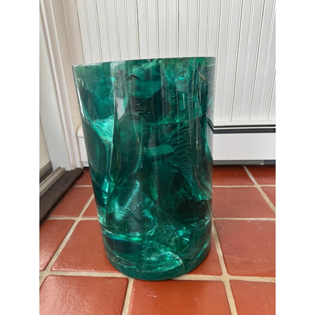 1980s Resin Accent Table With Glass Top For Sale - Image 9 of 13