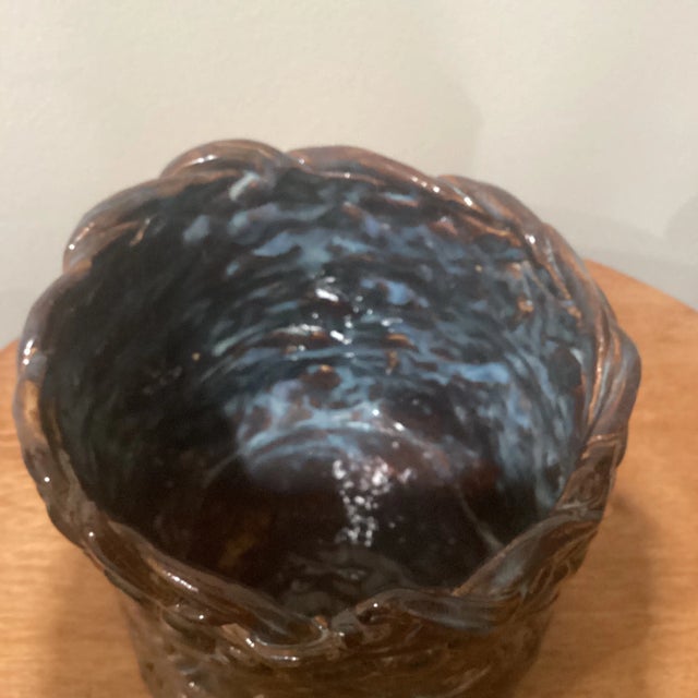 Mid 20th Century Mid-Century Modern Coiled Pottery Vase/Sculpture Handmade Glazed Signed by Hira Q For Sale - Image 5 of 12