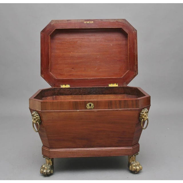 Regency Mahogany Sarcophagus Wine Cooler For Sale - Image 11 of 15