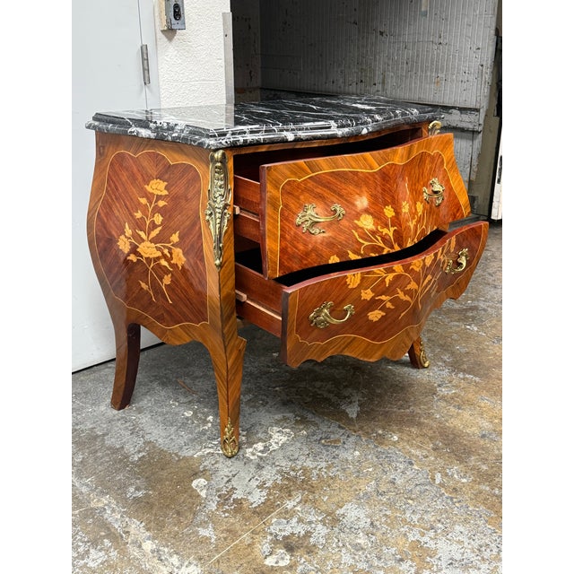Louis XV Style French Bombe Commode, Vintage For Sale - Image 4 of 12