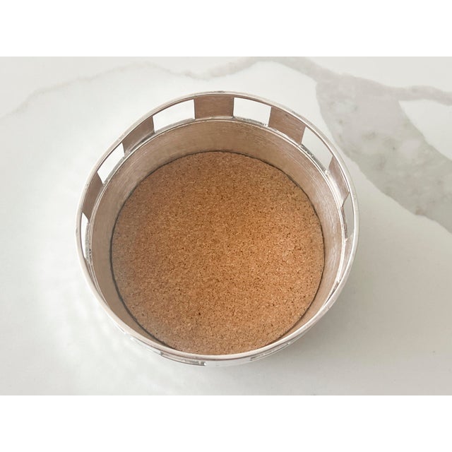 1980s 1980s Emilia Castillo Vintage Hand Hammered Silver Plate Wine Bottle Coaster For Sale - Image 5 of 10