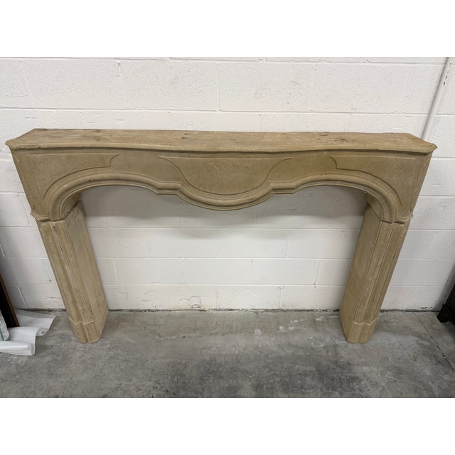 French Louis XV Style Limestone Mantel For Sale - Image 11 of 15