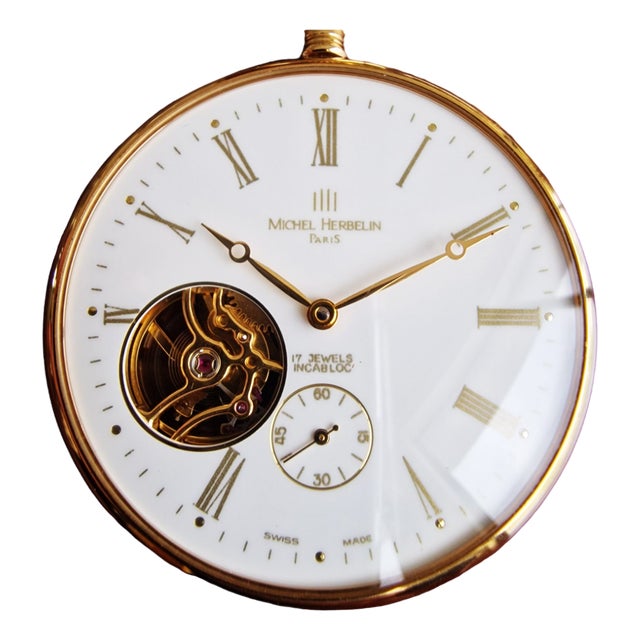 Vintage Pocket Watch with Jewelry by Michel Herbelin, Paris For Sale