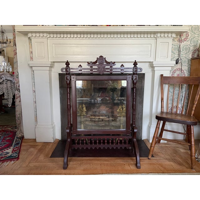 Antique Victorian 1800s Fireplace Screen Frame For Sale - Image 13 of 14
