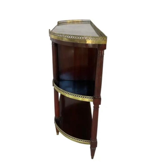 French Mahogany Buffet With Marble Top and Brass Gallery For Sale - Image 11 of 17