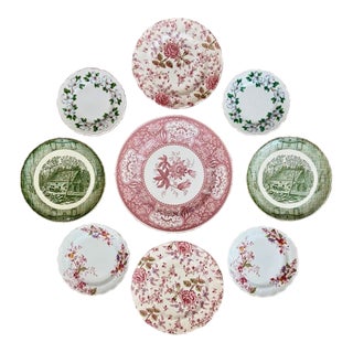 Vintage Ironstone Wall Plate Collection - Set of 9 Plates For Sale