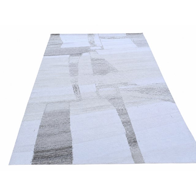 Rh Nihal Wool Rug – 10' × 14' Multi Grey | 100% Hand-Spun Wool | Hand-Knotted | Abstract Geometric Design | Made in Nepal For Sale In Columbus - Image 6 of 18