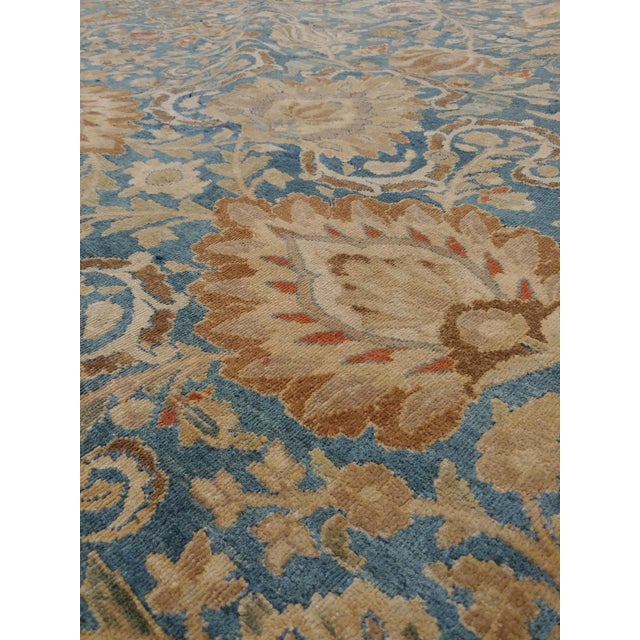 Antique Persian Mashad Carpet, Handmade Oriental Rug, Soft, Taupe, Lt Blue Beige For Sale - Image 4 of 18